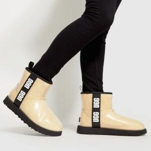 UGG Women's Classic Clear Mini Boots In Natural And Black A Transparent Cover